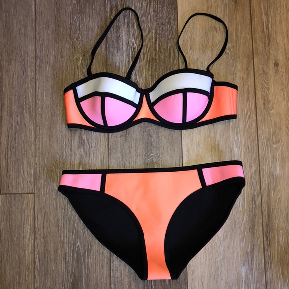pink and orange swimsuit